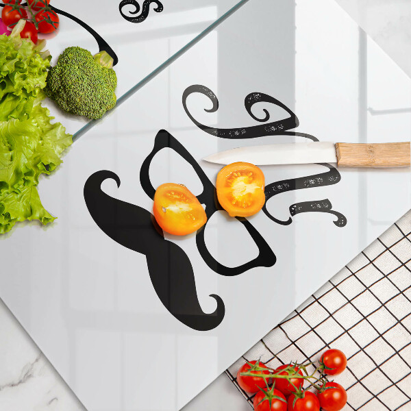 Üveg vágódeszka Mrs Mr