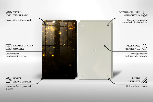 Üveg vágódeszka Arany csillogás