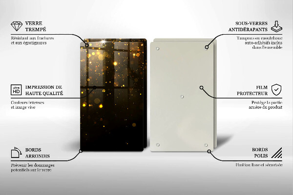 Üveg vágódeszka Arany csillogás