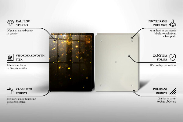 Üveg vágódeszka Arany csillogás