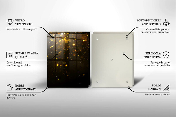 Üveg vágódeszka Arany csillogás
