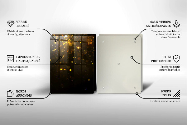 Üveg vágódeszka Arany csillogás