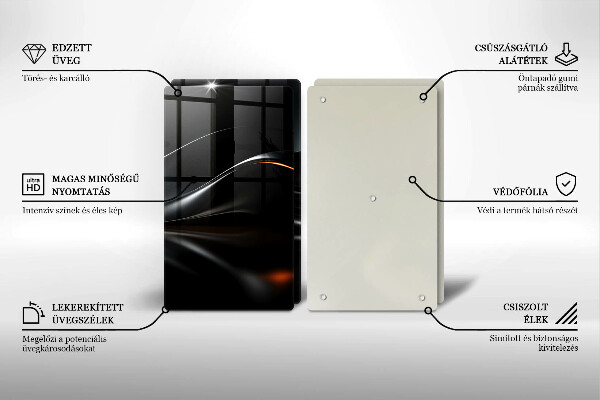 Üveg vágódeszka Absztrakt 3D-s tervezés