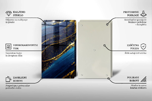 Üveg vágódeszka Sötétkék absztrakció