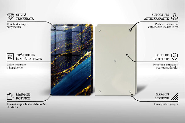 Üveg vágódeszka Sötétkék absztrakció