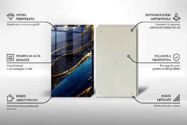 Üveg vágódeszka Sötétkék absztrakció