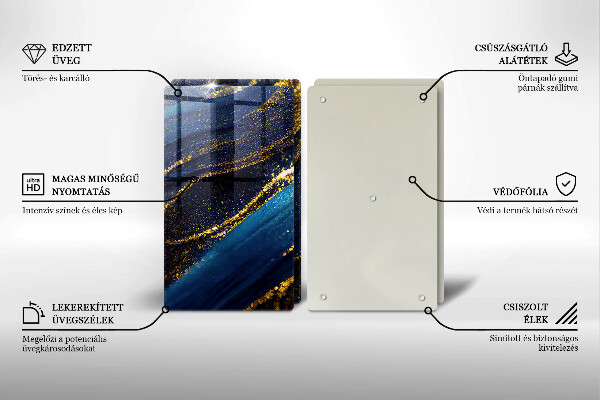 Üveg vágódeszka Sötétkék absztrakció