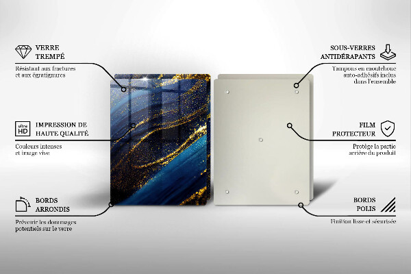 Üveg vágódeszka Sötétkék absztrakció
