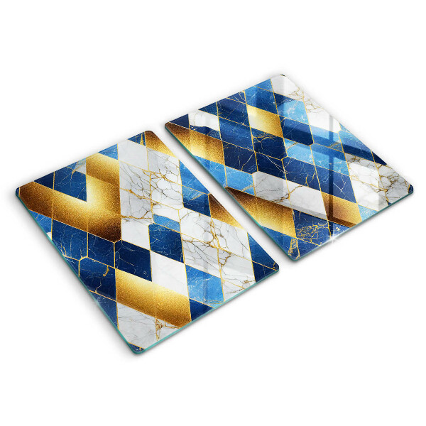 Üveg vágódeszka Arany márványrombuszok