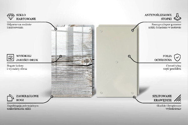 Üveg vágódeszka Világos fa szerkezet