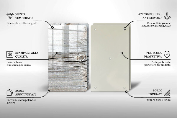 Üveg vágódeszka Világos fa szerkezet