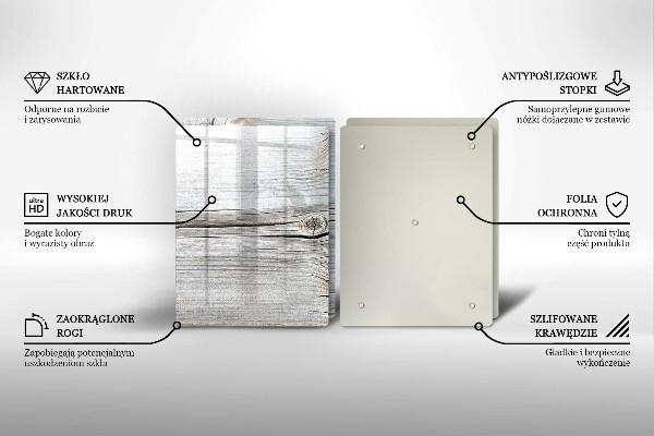 Üveg vágódeszka Világos fa szerkezet