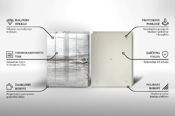 Üveg vágódeszka Világos fa szerkezet