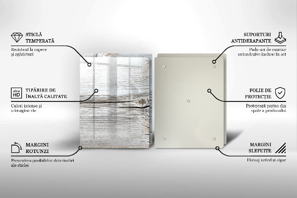 Üveg vágódeszka Világos fa szerkezet