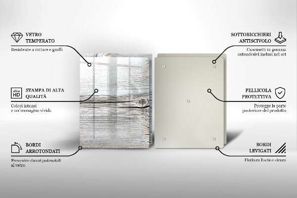 Üveg vágódeszka Világos fa szerkezet