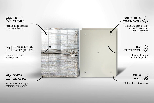 Üveg vágódeszka Világos fa szerkezet