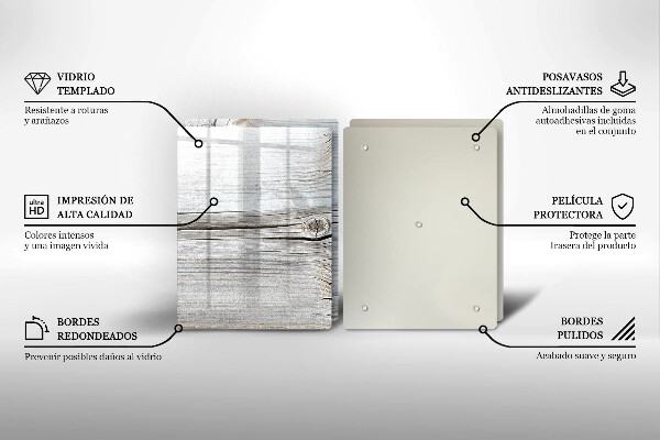 Üveg vágódeszka Világos fa szerkezet