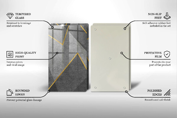 Üveg vágódeszka Éles formák