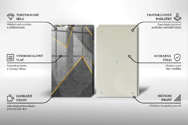 Üveg vágódeszka Éles formák