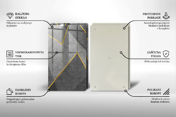 Üveg vágódeszka Éles formák