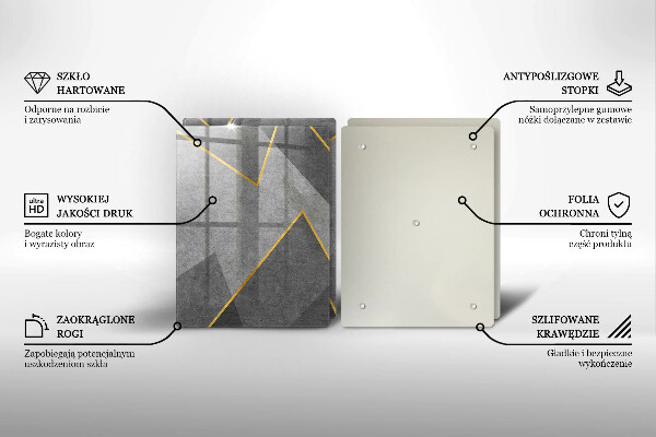 Üveg vágódeszka Éles formák