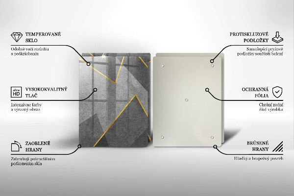 Üveg vágódeszka Éles formák