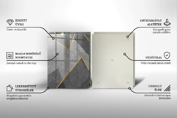 Üveg vágódeszka Éles formák