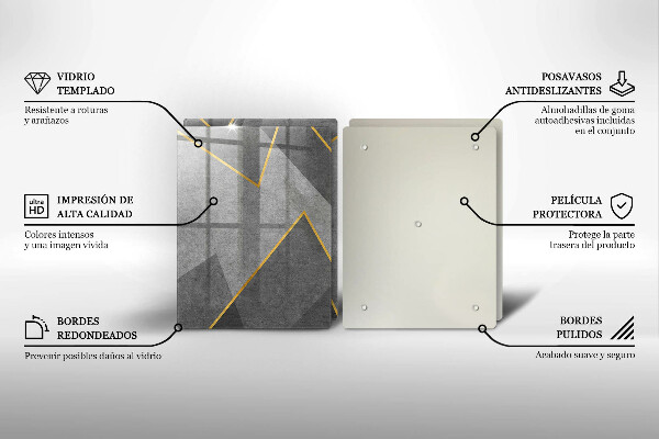 Üveg vágódeszka Éles formák