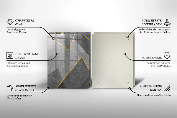 Üveg vágódeszka Éles formák