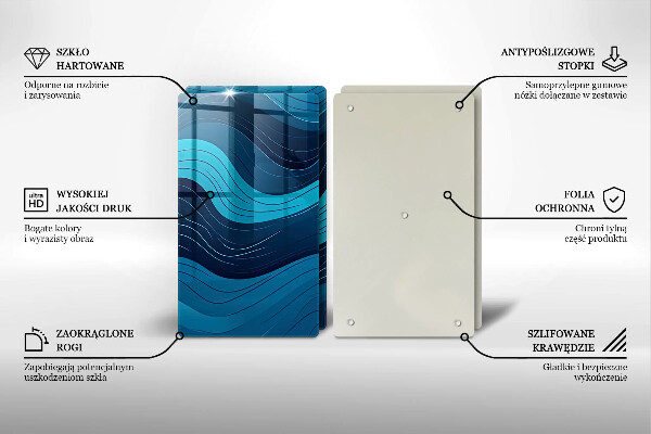 Üveg vágódeszka Absztrakt hullámok