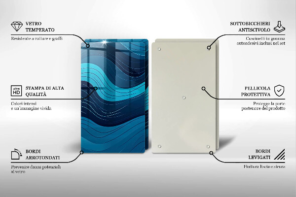 Üveg vágódeszka Absztrakt hullámok