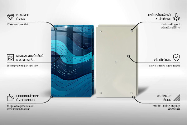 Üveg vágódeszka Absztrakt hullámok