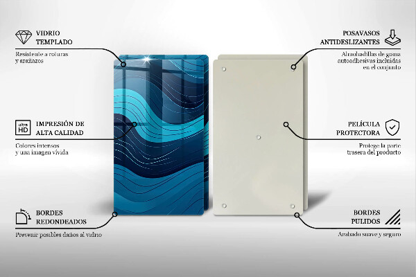 Üveg vágódeszka Absztrakt hullámok