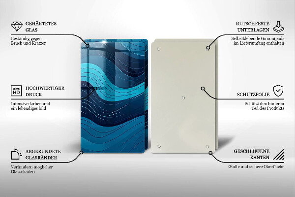 Üveg vágódeszka Absztrakt hullámok