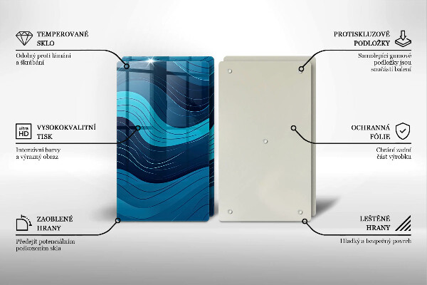 Üveg vágódeszka Absztrakt hullámok