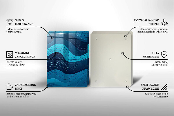 Üveg vágódeszka Absztrakt hullámok