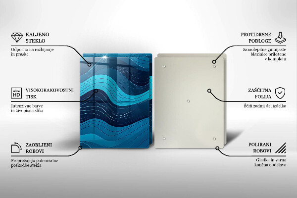 Üveg vágódeszka Absztrakt hullámok