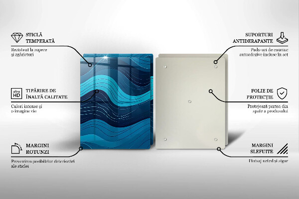 Üveg vágódeszka Absztrakt hullámok