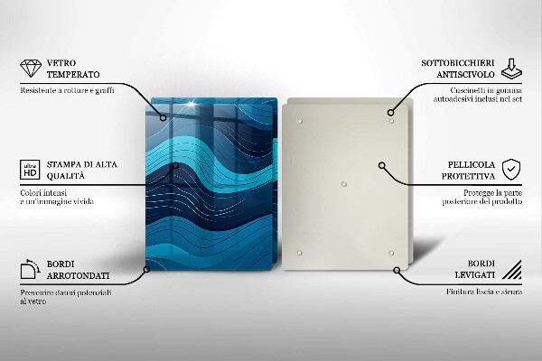 Üveg vágódeszka Absztrakt hullámok