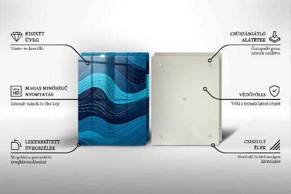 Üveg vágódeszka Absztrakt hullámok