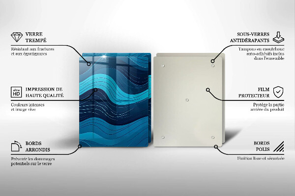 Üveg vágódeszka Absztrakt hullámok