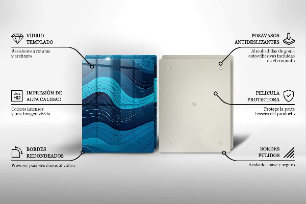 Üveg vágódeszka Absztrakt hullámok