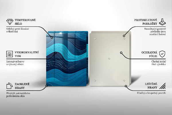 Üveg vágódeszka Absztrakt hullámok