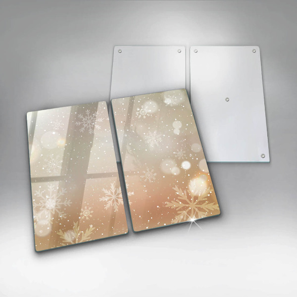 Üveg vágódeszka Hópelyhek