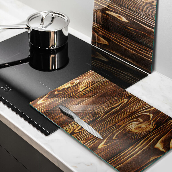 Üveg vágódeszka Fa textúra