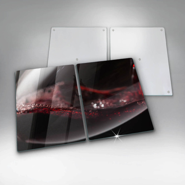 Üveg vágódeszka Vörösbor egy pohárban