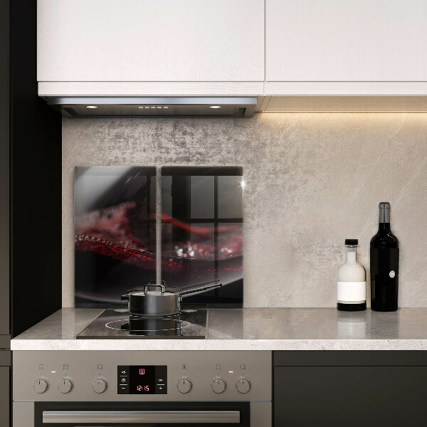 Üveg vágódeszka Vörösbor egy pohárban