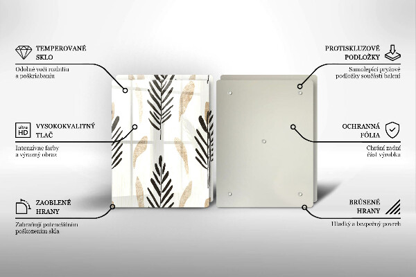 Üveg vágódeszka Boho növények