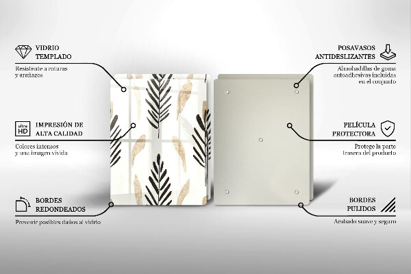 Üveg vágódeszka Boho növények