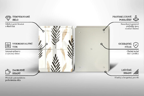 Üveg vágódeszka Boho növények